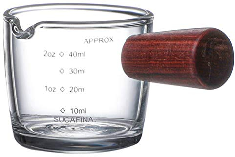 Milchkännchen 40ML Glaskanne Milchkanne Glas Sauciere Latte Art Kännchen Pitcher mit Griff Ölspender Cappuccino Tassen Espresso Schälchen Sahne Kanne für Kaffee Milch Aufschäumen Tasse