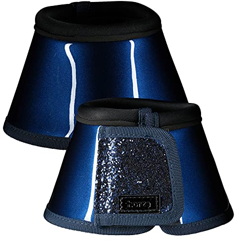 HORZE Hufglocken mit Glitzer, Blau, XL