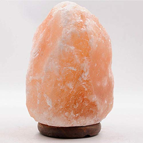YXXHM- Lámpara de sal para el hogar, lámpara de sal rosa del Himalaya, cristal de roca 100% natural, base de madera, luz de noche para dormitorio con fuente de luz 5-7kg