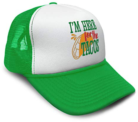 Speedy Pros Trucker Hat I'm Here for The Tacos Snapback Baseball Cap für Damen und Herren, Kelly, grün, Einheitsgröße