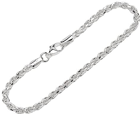 NKlaus pulsera de plata esterlina 925 19cm cadena de cordón de diamantes damas pulsera exquisita 12799