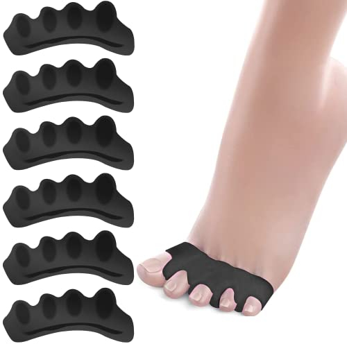 RoserRose Zehenspreizer Silikon für Alle Zehen | 6X | Zehenspreizer Hallux Valgus Korrektur | Korrektur für alle Zehen | Hammerzehen Korrektoren - Black