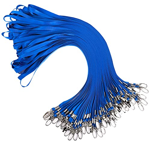Segus Lanyards Schlüsselband-Set 50 Stück, Umhängeband mit Karabinerhaken für Büro Schule, Schlüsselbänder aus Nylonimitat, als Halter für Ausweishüllen, Schlüssel, Namensschilder und Plastikkarten