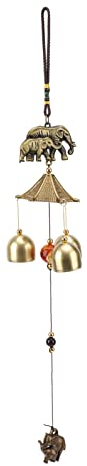 2Pcs Windspiel, Vintage Style Elefant Metall Windspiel Glocken, Glück Windspiel Feng Shui Windglocke mit S-Haken für Haus Büro Auto Garten hängende Dekoration Geschenk