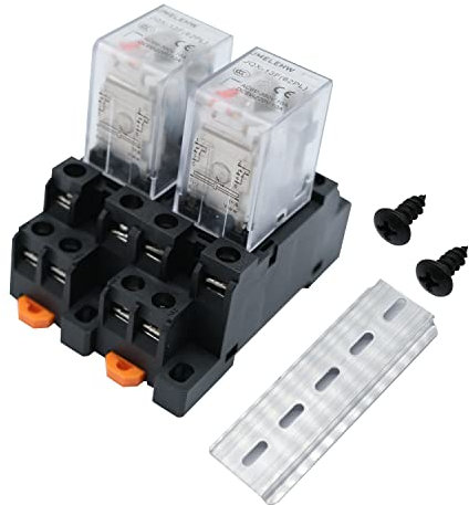 JMELEHW AC220V bobina a 8 pin 10 a dpdt indicatore led relè di potenza elettromagnetica con presa terminale aggiuntiva e guide DIN in alluminio con slot