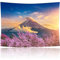 IUDWCG - 1 Pcs Mount Fuji Kirschblüte Dämmerung Kunst Wandteppich Japanische Wandteppich Wand Hintergrund Hängen Hintergrund Banner Natur Kunst Zimmer (59,1 x 51,2 Zoll)