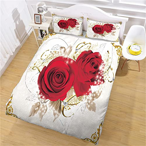 Duvet Cover Double Brown Rose Gold Bedding Double Bed Set Microfiber Double Duvet Cover with Hidden Zipper Closure Duvet Cover Sets-Duvet Set Includes Pillow Cases 2 Pack(50x75cm)