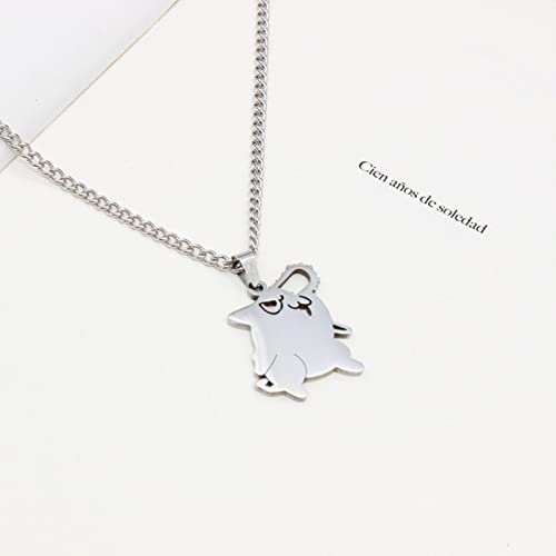 XJruixi Anime Chainsaw Man Necklace Pochita Cosplay Unisex Stainless Steel Pendant Choker Accessories Jewelry Necklaces