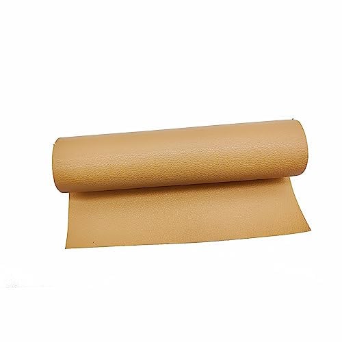 Surriba Selbstklebende Leder, Kunstleder Flicken Selbstklebend Reparaturset für Motorrad Sofa Rückenlehne Stühle DIY-Basteleien Stifteetui Handtasche 20 * 120cm Flachsfarbenes Aprikosenbraun