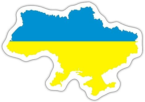 Spreadshirt Ukraine Stand With Ukraine Sticker, max. 10 x 10 cm, 10 x 10 cm, Mattweiß
