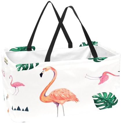 Panier à provisions Flamant rose réutilisable Panier à linge Panier à linge Sac fourre-tout pique-nique shopping