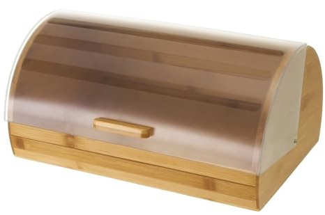 LEKE GO Panera de Bambú Marrón Natural para Cocina con Tapa Abatible Sol nacido (Tapa Abatible)