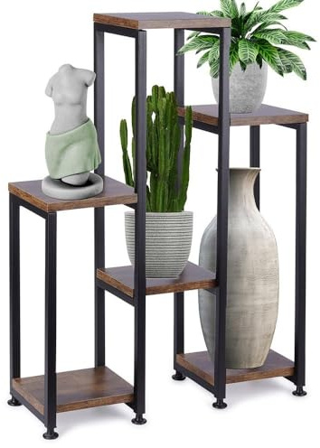 Vilde Blumenständer Blumentreppe Pflanzenständer Blumensäule 6 70 cm | Pflanzensäule Blumenregal aus Metall Etagen