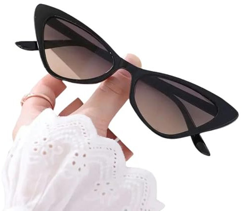YDRABFLE Damen-Sonnenbrille Damen Cat Eye Sonnenbrille Dreieck Sonnenbrille Unisex Classic Outdoor Goggle Shades-Schwarz-Grau Orange