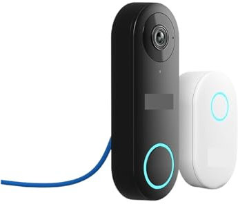 HVOFNNLR Video Doorbell PoE Smart 2K 5MP HD Person Detection 24/7 Motion-Triggered With Chime Built Speaker Can Work With NVR