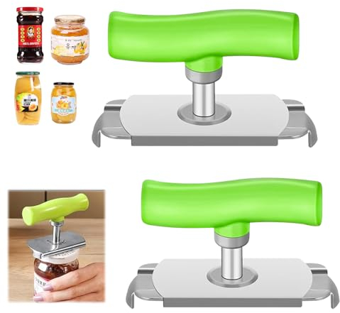 2 Piezas Abridor De Tarros Para Artritis Sin Esfuerzo,Ajustable Inoxidable Abre Botes Tarros,Multifunción Abrelatas Ajustable,Abrelatas Manual,Para Familia,Picnic,Tienda. Verde