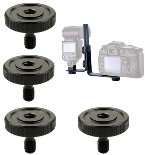 Fc'Noqgn 4Pcs Tornillo de Pulgar Trípode Tornillo Cámara Lanzamiento rápido Tornillo de Mariposa de 1/4 L Soporte de Montaje de Tornillo con Rosca Hembra Inferior de 1/4 -20