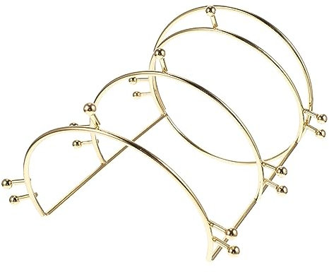 PRETYZOOM 2 Pièces Présentoir Couronne Déco Ado Boucles D'oreilles En or Pour Femme Couvercle Empaqueter Étagère Support Porte-gobelet à Thé Décoration La Commode Alliage