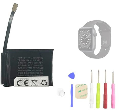 Aousavo A2327 ersatz akku Kompatibel mit Smartwatch Series 6 44mm A2292 A2294 A2376 A2327