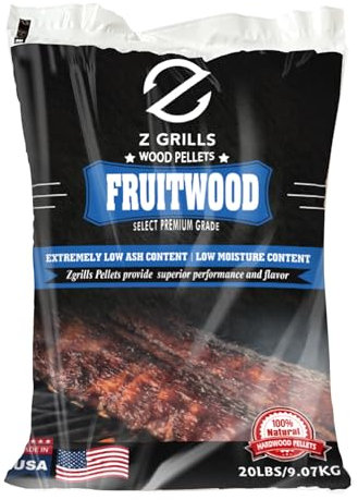 Z GRILLS Holzpellets für Smoker Grill, 100% natürliches Hartholz, Obstholz-Pellet, 9 kg