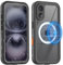 WindRen für iPhone 16 Hülle Wasserdicht für MagSafe,360 Grad Outdoor Schutzhülle mit Displayschutz, Wasserfest Handyhülle Staubdicht Stoßfest Panzerhülle für iPhone 16 6.1 Schwarz