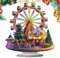 Generisch Weihnachts-Riesenrad-Ornament Acryl 2D Desktop Riesenrad Ornamente 17 x 20 cm Hängend Multicolored Weihnachtsbaum Dekoration für Tisch Bücherregal Festliche Feiertagsdekorationen für Zuhause