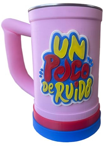 Genérico Chop Jarra de cerveza Un Poco de Ruido incluye mini llavero, taza, vaso de gran capacidad multifuncional 500ml, Cumbia Argentina (Rosa)
