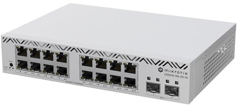 MikroTik CSS318-16G-2S+in Managed Network Switch, 16 Gigabit Ethernet Ports, 2 SFP+ Ports