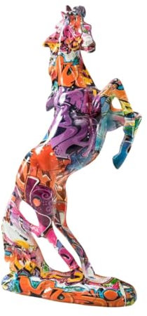 Sharplace Color Horse Statue Desktop Orament Schmuck Wohnhäuser Herzstück Tischdekoration Mini Tierfigur für Eingangsregal, Style B
