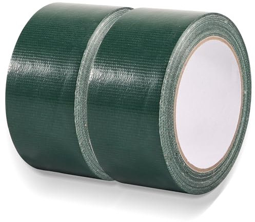 Editbar 2 rotoli da 50 mm x 20 m, colore verde, nastro corazzato extra forte, nastro in tessuto colorato, impermeabile con eccellente forza adesiva, nastro di riparazione industriale