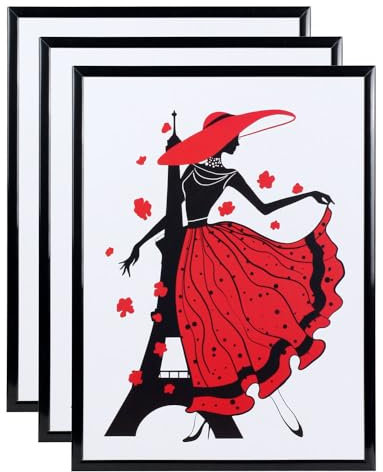 3er 5er 10er Set Bilderrahmen in Schwarz Fotorahmen aus Kunststoff Bilder Foto Posterrahmen Wanddeko Collage AC-6: Farbe: 3er Pack Schwarz | Format: 50x70