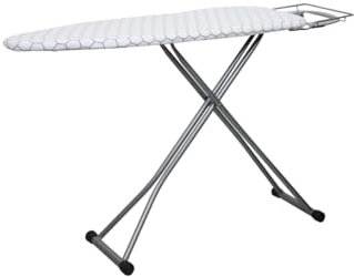 Efforias Lightweight Ironing Board - 110 x 33cm Table Folding Metal Iron,Lightweight Iron Board Rack Foldable Non Slip Adjustable Height, White Cellular Grid