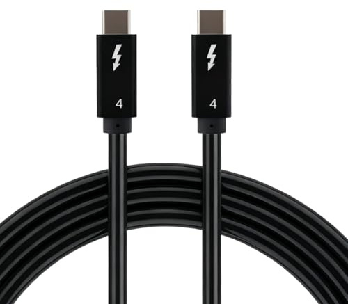 Thunderbolt 4 Cable 240W USB C to USB C 40Gbps 1.5m Compatible Thunderbolt 4/3, Fast Charging and Data Transfer Cord with 8K/60Hz Video, Compatible with iPhone 16/15, for MacBook Dell iPad Surface