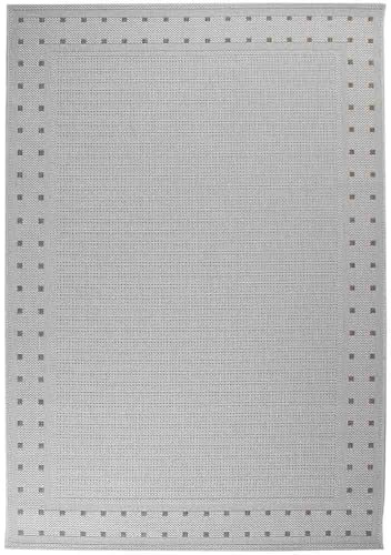 Knutzen Wohnen Palma Flachgewebe Teppich 200 x 240 cm Creme - geeignet als In- & Outdoor Teppich - wetterfest - pflegeleicht - UV-beständig - Ideal für den Innen- oder Außenbereich