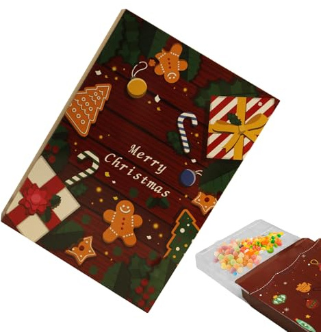 Hqunjikp Weihnachtskalender Box - 24 Tage wiederverwendbar leer - Weihnachten Countdown Kalender | für Geburtstage Freundin Kinder Männer Frauen Kinder Mädchen Jugend Teens Sohn Tochter Familie
