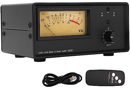 Haofy 200 W Verstärker Lautsprecher Wahlschalter Splitter Schalter VU Level Meter Audio Splitter für Audiophile Fernbedienung