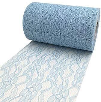 PsmGoods® Weinlese-Spitze-Tabellen-Läufer-Stuhl-Schärpe für Hochzeits-Festival Ereignis Tischdekoration 15cm * 22m (Hellblau)