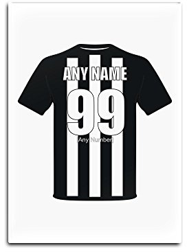 Personalised Gift - Newcastle United Glass Fridge Magnet (Football Club Design Theme, Colour Options) - Any Name/Message on Your Unique - The Magpies Toon Geordies
