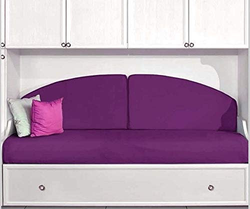 EFFETTO CASA Spalliera per Letto a Ponte, trasforma Il Letto in Un Divano. Due spalliere Mezzaluna realizzate indeformabili e sfoderabili (Viola)