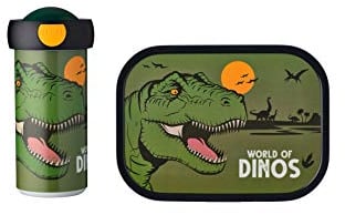 Mepal - Lunch-Set Campus - Lunch-Set für Kinder mit Verschlussbecher & Lunch Box - Lunch-Set für die Schule oder Unterwegs - Spülmaschinenfest & BPA-frei - 300 ml + 750 ml - Dino