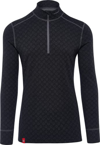 Thermowave Herren Merino Xtreme Kurzarm Shirt, Black/Dark Grey Melange,