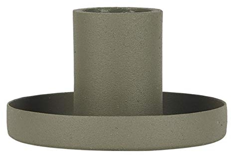 IB Laursen - Kerzenhalter, Kerzenständer - für Stabkerzen - Aluminium, Metall - staubig grün - 4 x 7 cm