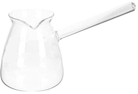 Cabilock Butter Melting Pot Glass Turkish Coffee Warmer Milk Serving Pitcher Large Capacity Glass Kettle for Coffee Tea Water, Transparent, (51MR15J021DSZSUH37)