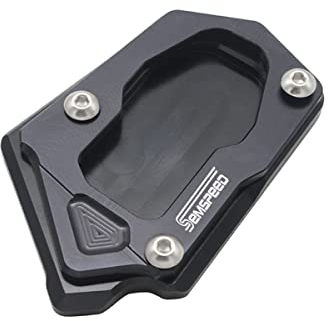 LongGreat CNC Aluminium Motorrad Seitenständer Unterstützung Fuß-Verbreiterung Ständer Platte für Aprilia RS660 Tuono 660 2020 2021 (Schwarz)