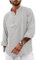 YAOBAOLE Men Casual Button Up Henley Shirt Long Sleeve Men Shirt Cotton Work Beach Yoga Shirt Light Gray M