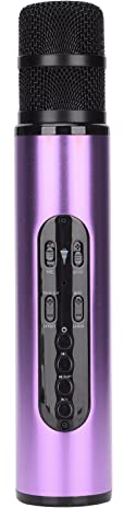 Microphone Bluetooth sans Fil, Bluetooth 5.0 Portable Handheld Wireless Karaoke Mic pour Party Car Home Outdoor KTV(Violet)