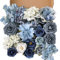 Garisey Set combinato di fiori artificiali per bouquet da sposa, composizioni fai da te, addio al nubilato, feste, decorazioni per la casa (rosa bianca e blu)
