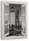 Leinwandbild Fensterbilck Fenster New York bei Nacht 120x80 cm | Hochformat Canvas Leinwand Wandbilder Bilder für Wand Schlafzimmer Wohnzimmer Wandbild Kunstdruck Bild auf Leinwand Aufhängefertig