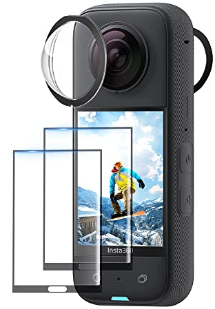 CYNOVA Zubehör für Insta360 X3 Linsenschutz Objektivschutz Displayschutzfolie für Insta360 One X3 Zubehör