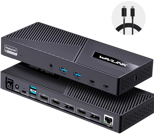 WAVLINK Displaylink Docking Station 3 Monitors for Mac(M1-M5, Neo), Windows